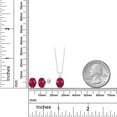 thumbnail image 3 of Gem Stone King 925 Sterling Silver Red Ruby Pendant Earrings Set for Women (4.80 Cttw, Gemstone July Birthstone, Oval 8X6MM, With 18 inch Chain), 3 of 3