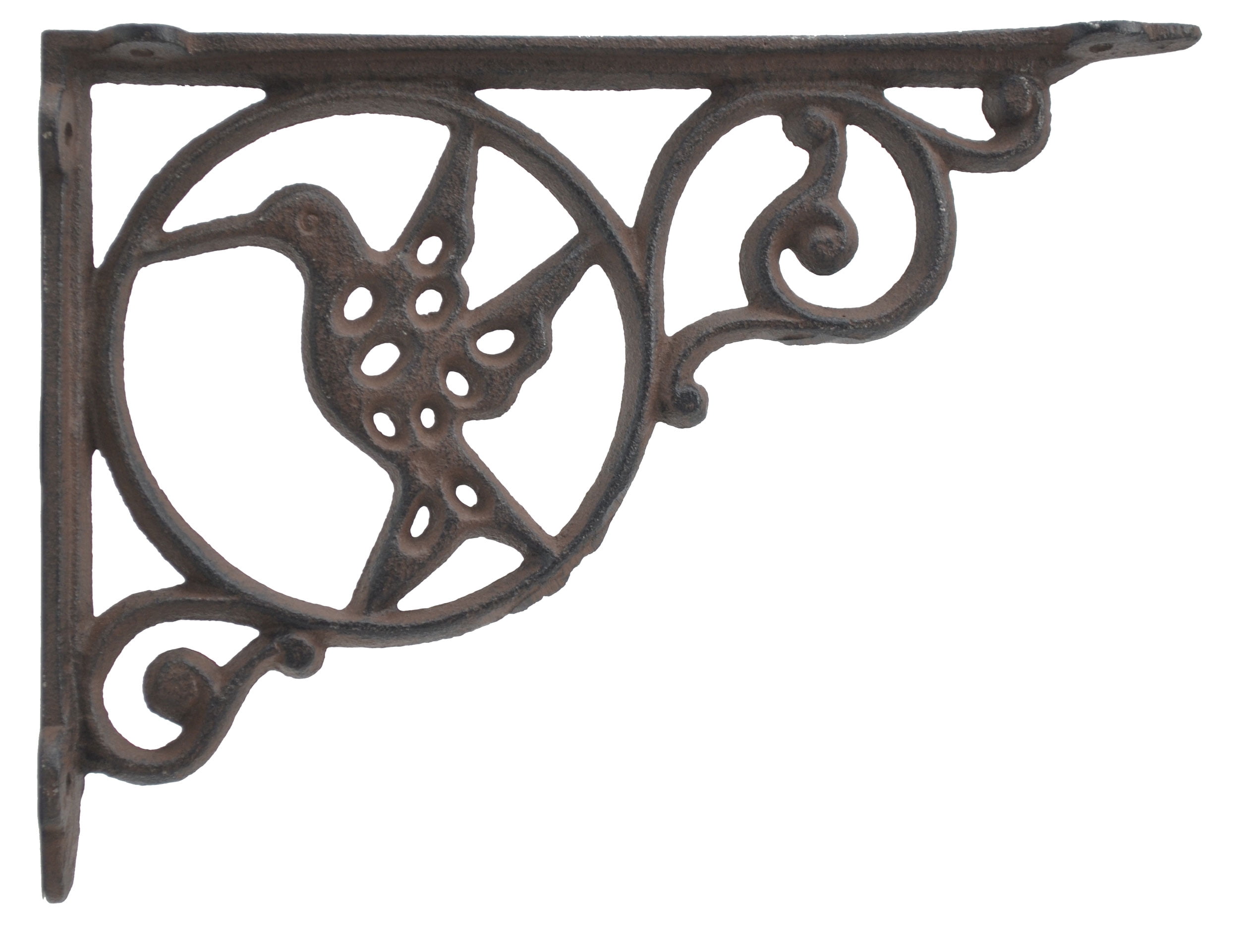 6 Cast Iron Antique Style HUMMINGBIRD Brackets Garden Braces Shelf Bracket 