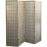 GTU Furniture Japanese Style 4 Panels Wood Shoji Room Divider Screen Oriental for Home/Office