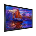 thumbnail image 2 of Designart 'Red Sail Ship On Purple Sunset in Blue Ocean' Nautical & Coastal Framed Art Print, 2 of 4