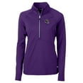 thumbnail image 2 of Women's Cutter & Buck  Purple Baltimore Ravens Helmet Logo Adapt Eco Knit Stretch Recycled Half-Zip Pullover Top, 2 of 3