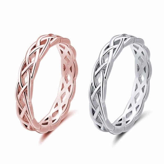 Fashion Simple Hollow Twist Rings For Women 925 Sterling Silver Finger Ring Rose Gold Gifts Fine Jewelry