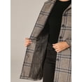 thumbnail image 5 of INSPIRE CHIC Women's Peter Pan Collar Single Breasted Winter Overcoat XS Khaki Plaid, 5 of 6