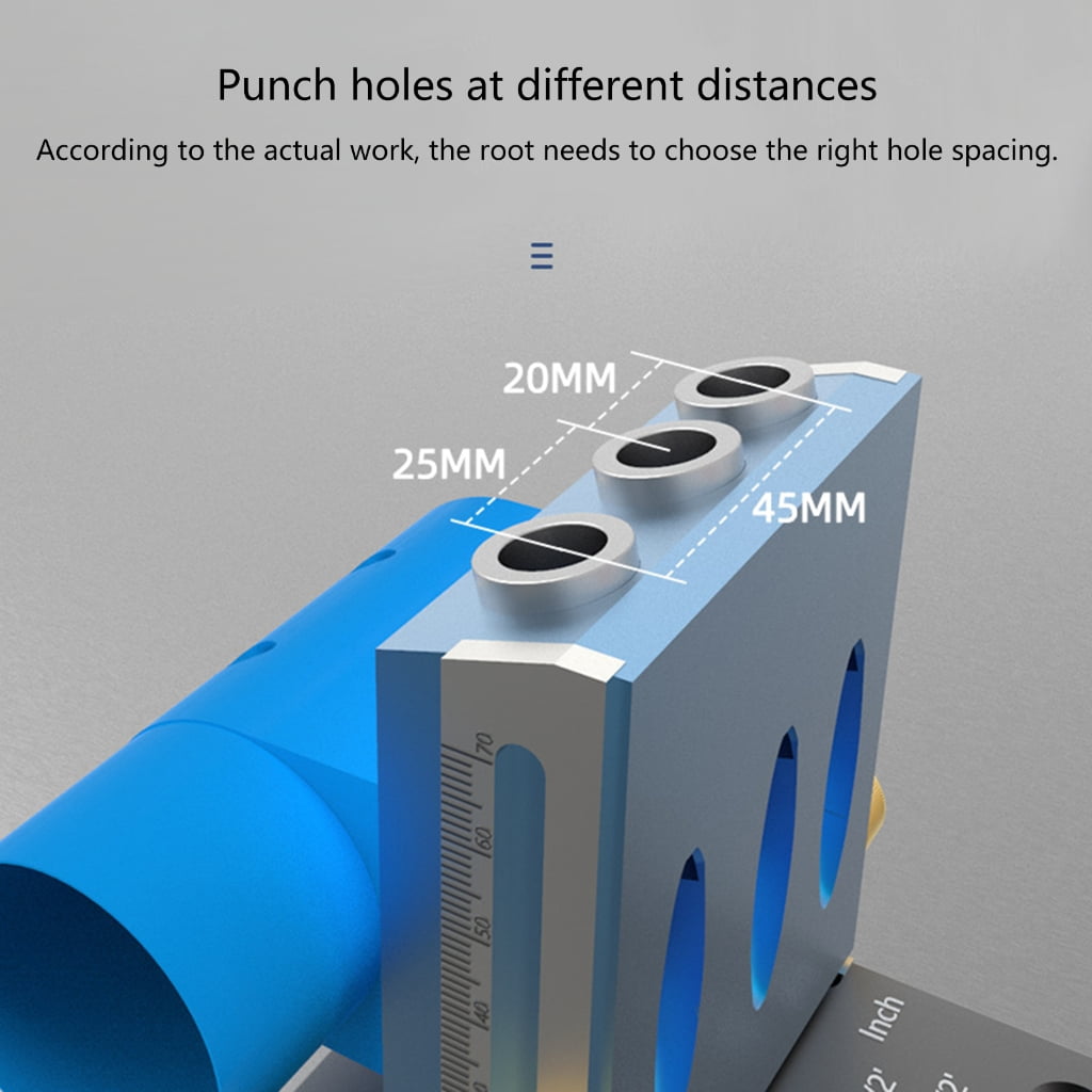 MOMOJIA Pocket Hole Jig Kits Woodworking Oblique Hole Locator Drill Bit 5-80mm Drill Guide Set Hole Puncher DIY Crafts Tool