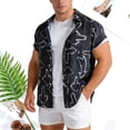 thumbnail image 2 of IWRICH Men's Hawaiian Shirts Short Sleeve Summer Floral Button down Shirt Relaxed Fit Retro Casual Beach Tops 11-Navy L, 2 of 9