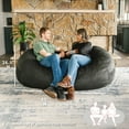 thumbnail image 3 of Big Joe Fuf 6Ft Giant Lounger Foam Bean Bag Chair, Oversized Couch with Removable Cover for Kids, Teens, Adults, Black Lenox, Durable Woven Polyester, 6 foot, 3 of 10