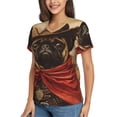 thumbnail image 2 of Vsdgher Western French Bulldog Cowboy Women Shirts V Neck Short Sleeve Tops T-Shirt Basic Tees, S to 3XLMedium, 2 of 5