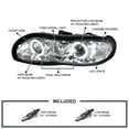 thumbnail image 3 of Spec-D Tuning Chrome Housing Clear Lens Projector Headlights Compatible with 1998-2002 Chevy Camaro, Left + Right Pair Headlamps Assembly, 3 of 7
