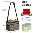 thumbnail image 6 of Brown and Brown Leopard Print Insulated Lunch Box for Women Men, Medium Leakproof Cooler Bag with Adjustable Strap, 10"x6.7"x8", 6 of 6