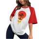 thumbnail image 1 of Tops con estampado de sol de playa de manga corta de ocio con cuello redondo de verano para mujer OAVQHLG3B Store lin121212, 1 of 5