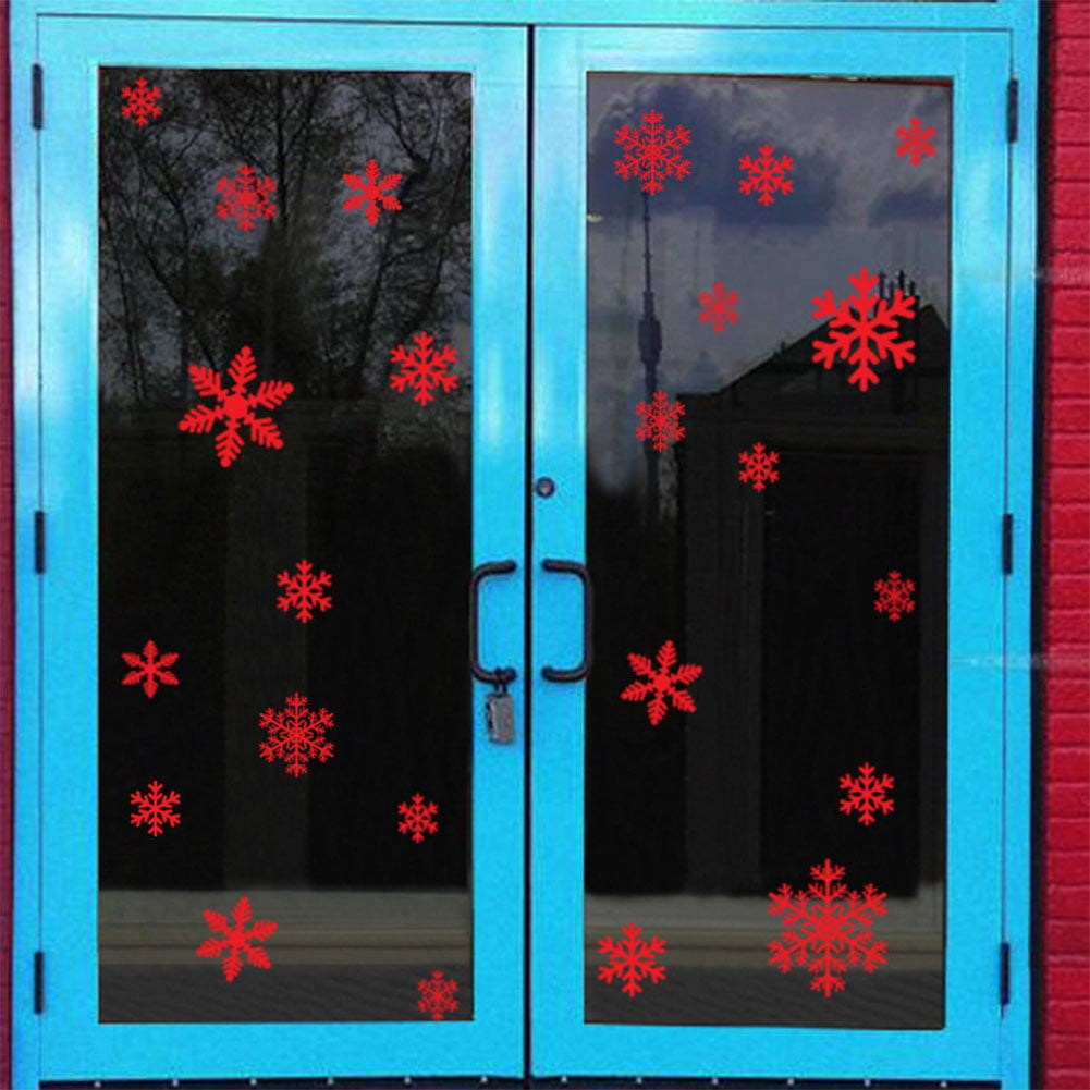 27pcslot White Snowflake Sticker Decoration Glass Window Kids Room Christmas Wal
