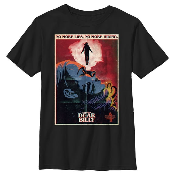Netflix Boy's Stranger Things Retro Dear Billy Poster Graphic T-Shirt