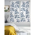 thumbnail image 4 of Blue Botanical Sheer Curtains 63 Inch Length 2 Panels Set, Semi Transparent Voile Rod Pocket Curtains for Living Dining Room Bedroom Drapes Vintage Nature Flower Floral, 4 of 6