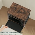 thumbnail image 5 of Jacgood 31.5 inch Dog Crate Furniture, Heavy Duty Dog Kennel End Table with Door & Removable Tray,Chew Proof 0.59" Tube Kennel Furniture with Lock,Rustic Brown, 5 of 8