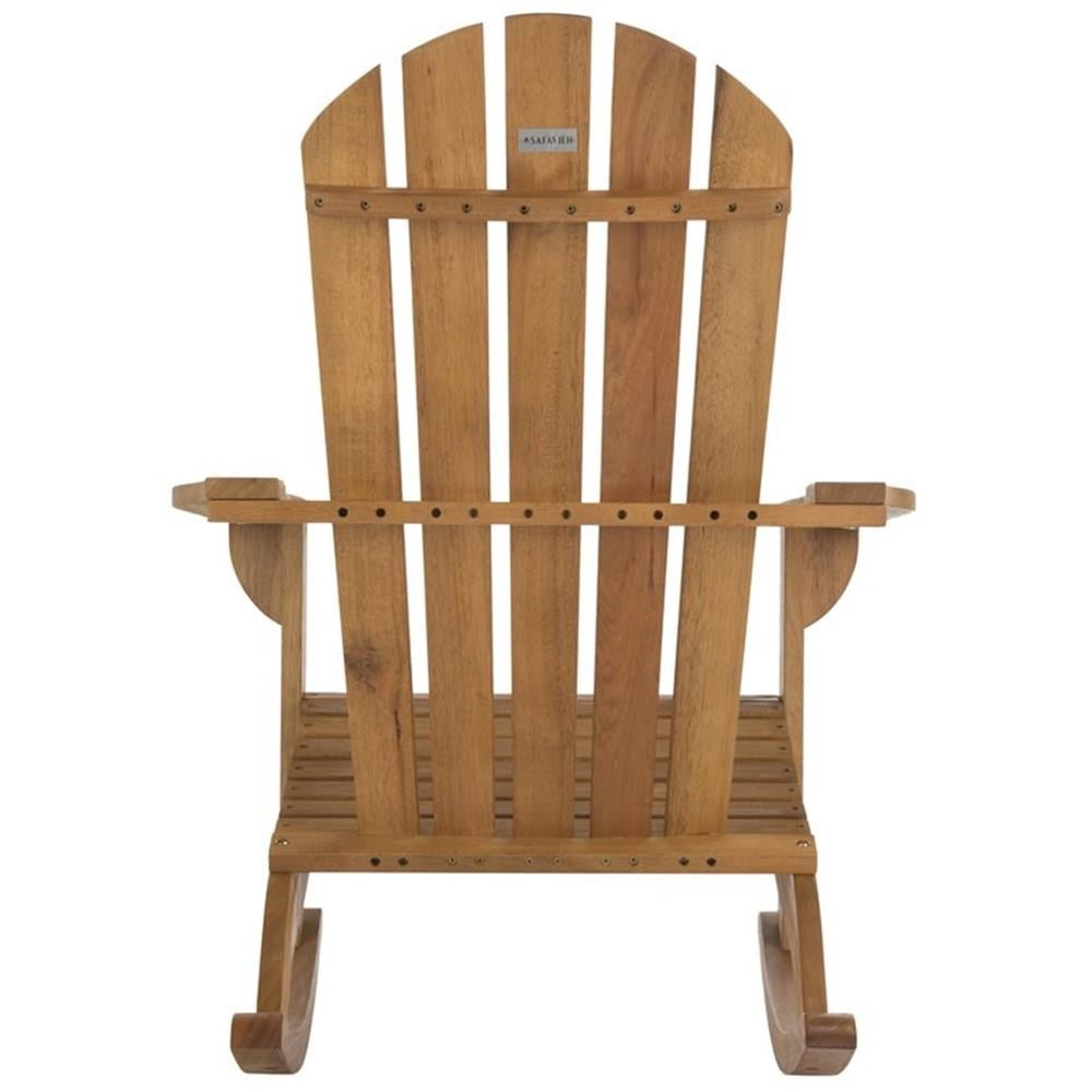 Pemberly Row Eucalyptus Wood Outdoor Adirondack Chair in Teak Natural