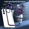thumbnail image 6 of For Samsung Galaxy A15 5G Transparent Case (Compatible With MagSafe)  With 360° Rotation Invisible Magnetic O-Ring Stand Military-Grade Shockproof Phone Case,Purple,For Galaxy A15  (5G）, 6 of 7