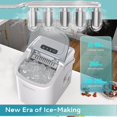 thumbnail image 3 of EUHOMY Countertop Ice Maker Machine with Handle, 26lbs Per Day, 9 Ice Cubes Ready in 6 Mins, Auto-Cleaning Portable Ice Maker with Basket and Scoop, for Home/Kitchen/Camping/RV (White), 3 of 8