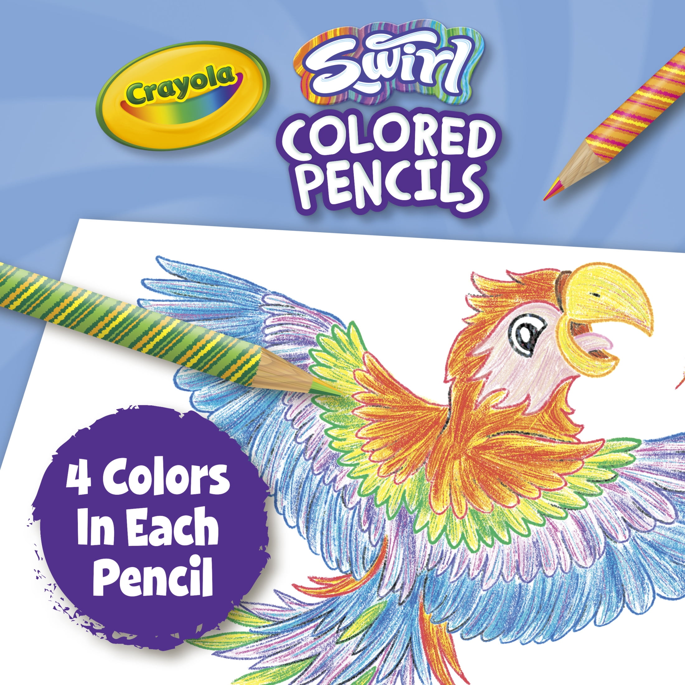 (2 pack) Crayola Swirl Colored Pencils, 12ct, Multicolored Rainbow Pencils, Back to School Supplies for Kids, Classroom Supplies for Teachers, Gifts for Educators, Ages 3+