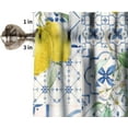 thumbnail image 5 of Blue Tile Lemon Valance, Italian Navy Blue Burlap Watercolor Flower Lemon Olive Summer Fruit Window Valances Curtains for Farmhouse Kitchen Living Dinning Room Café Décor 54x18inch, 5 of 6