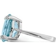 thumbnail image 4 of Sterling Silver Rhodium Light Swiss Blue Topaz Diamond Ring (Size 7) Made In Thailand qdx549-7, 4 of 5