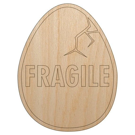 Fragile Cracked Chicken Egg Wood Shape Unfinished Piece Cutout Craft DIY Projects - 4.70 Inch Size - 1/8 Inch Thick