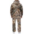 thumbnail image 4 of Nokdvo Sweatsuit for Men Camouflage Maple Leaf Print Hoodies Sets with Kangaroo Pockets Long Sleeve Outfits Lounge Casual Loose Fashion Jogging Outfits Tracksuit,Deep Green 2XL, 4 of 4