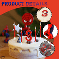 thumbnail image 4 of Ekuci Spider Themed Birthday Candle Set, Red & Blue, Number 6, Ideal for Boys & Girls Parties, 13 Pcs, 4 of 6