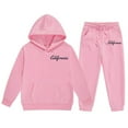 thumbnail image 6 of XUELUO Toddler Girls Outfits Sets Sports 2 Piece Letter Print Hoodie And Joggers Tracksuit Casual Pullover Sweatshirt Pants Playwear, 6 of 6