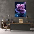 thumbnail image 5 of Mudket Purple Rose with Dew Drops Canvas Wall Art, flower poster, Framed Floral Print, Romantic Wall Decor for Bedroom, Ready to Hang - 12"L x 8"W, 5 of 10