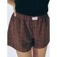 thumbnail image 3 of Honganda Women’s Button Front Plaid Shorts Lounge Shorts Bottoms Boxer Shorts, 3 of 5