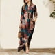 thumbnail image 2 of Vestido largo bohemio con cuello en V para mujer vestido Vintage dividido vestido camisero Retro para primavera y verano, 2 of 7