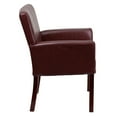 thumbnail image 3 of Burgundy Leather Executive Side Reception Chair with Mahogany Legs, 3 of 9