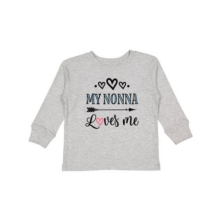 

Inktastic My Nonna Loves Me Girls Gift Toddler Toddler Girl Long Sleeve T-Shirt