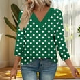 thumbnail image 2 of Fewfanhot 3/4 Length Sleeve Womens Tops Fall Fashion V Neck Business Casual Tunic Pullover Outfits, 2 of 9