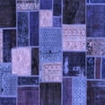 thumbnail image 1 of Ahgly Company Machine Washable Indoor Square Patchwork Blue Transitional Area Rugs, 6' Square, 1 of 4