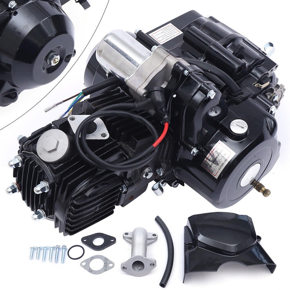SHZICMY 125cc 4-stroke Pedal Start Engine Motor with Reverse for ATV Go  Kart Quad 7.64HP Black 