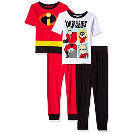 Boys' Incredibles 4 Piece Pajama Sleep Set (Little Boy & Big Boy)