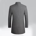 thumbnail image 4 of ohmzyzo Men's Trench Coats Slim Fit Stand Collar Top Coats Single Breasted Business Overcoats Fall Winter Windproof Tops Solid Color Jackets Gray L, 4 of 9
