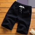 thumbnail image 4 of Pantalones cortos de algodón a la moda para hombre, Shorts de cintura elástica hasta la rodilla, ropa de Golf informal, Color sólido, Verano, 4 of 4