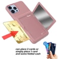 thumbnail image 3 of for Cute iPhone 12 Case for Women with Credit Card Holder & Hidden Mirror, Two Layer Shockproof Heavy Duty Protection Cover Protective Wallet Case for iPhone 12, Rosegold, 3 of 7