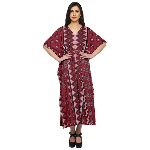 Moomaya Kaftan de Plage, Paréo de Bikini, Robe Longue Maxi Caftan pour Femmes