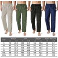 thumbnail image 2 of KAIYANG Pantalones de yoga para playa, holgados, ligeros, con cordón y cintura elástica, de lino, para hombre, color verde, talla 2-XL, 2 of 5