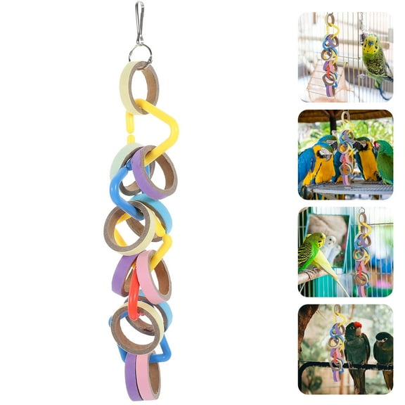 WHAMVOX Parrot Hanging Chew Toy for Bird Cage Decoration Assorted Color Synthetic Material