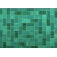 thumbnail image 1 of Ahgly Company Machine Washable Indoor Rectangle Patchwork Turquoise Blue Transitional Area Rugs, 4' x 6', 1 of 4