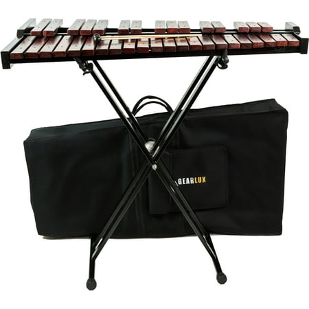 Gearlux 37-Key Wooden Xylophone with Mallets, Stand, and Gig Bag