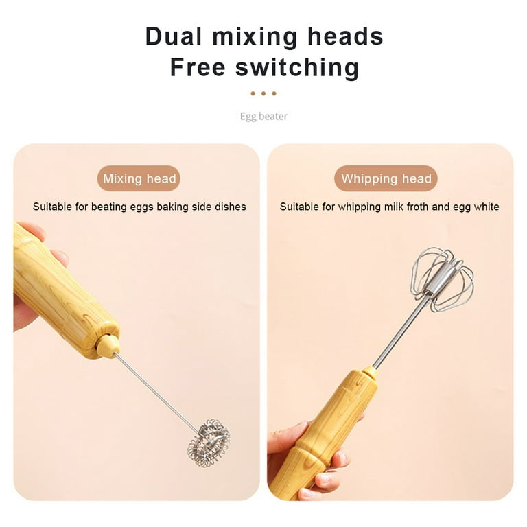 DIYOO Handheld Milk Frother Electric Whisk Foam Maker with 2