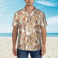 thumbnail image 2 of Balery Woodland Animals in Neutral Tones Camisas hawaianas de manga corta para hombre, camisas playeras de corte holgado, camisas de vacaciones con botones,Medium, 2 of 7