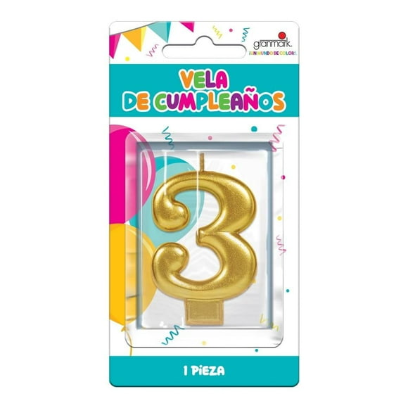 Velas de Cumpleaños Granmark No. 3 Dorada