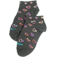 thumbnail image 3 of Tic Tac Toe Girls Ankle Socks 31832-X-Large (black hearts), 3 of 3