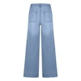 thumbnail image 5 of ClodeEU Womens Wide Leg Denim Pants, Y2k 90s Vintage Loose Long Trousers Streetwear Baggy Jeans Sky Blue,Womens Plus L, 5 of 9